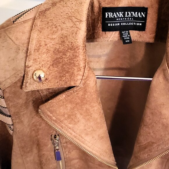 Frank Lyman Montreal | New Never Worn Chestnut Moto Jacket w/ Gold Embellishment - Picture 3 of 16